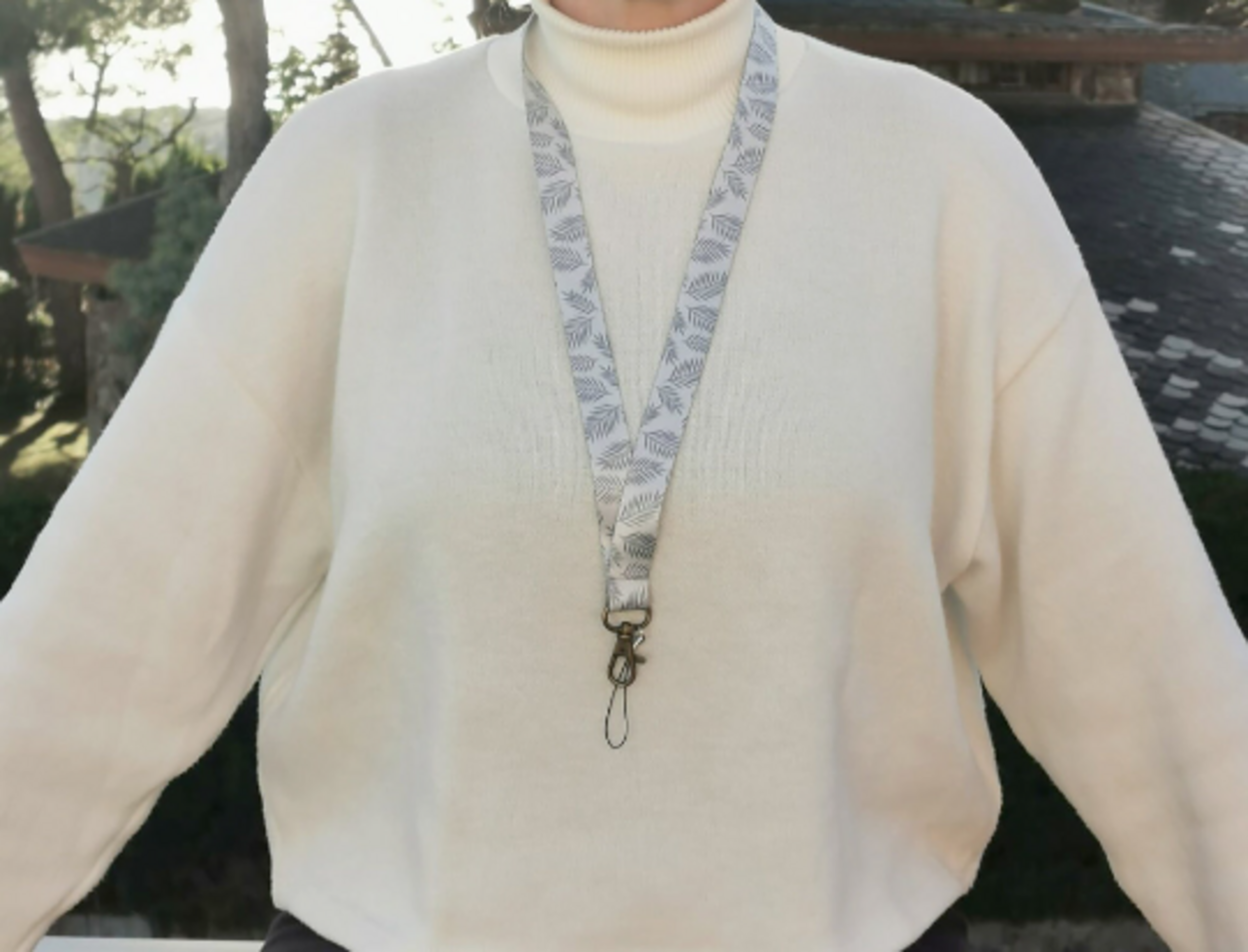 Lanyard hojas "Helechos", cordón de correa para el cuello y llavero - 3