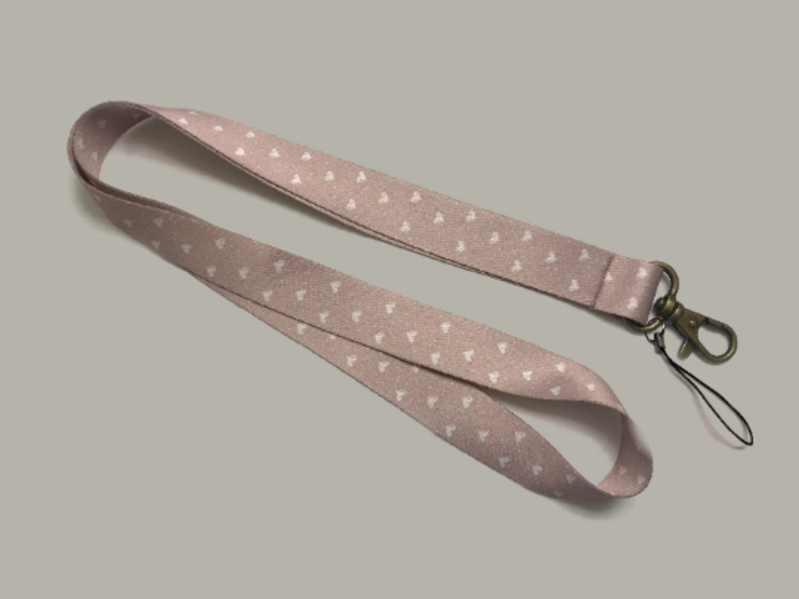 Lanyard estampado "Corazones", cordón de correa para el cuello y llavero - 4